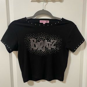 bratz bling black crop top